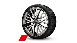 Obręcze kół ze stopu metali lekkich Audi Sport  8,5Jx19", 5 - ramienne, z podwójnymi ramionami, czarne, z oponami 245/40 R 19. 3-letnie ubezpieczenie opon w cenie.
