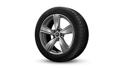 Obręcze kół ze stopu metali lekkich 8.5Jx19", 5 - ramienne, platynowoszare, z oponami 255/45 R 19. 3-letnie ubezpieczenie opon w cenie.